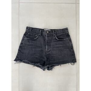 Reformation Jean Shorts Distressed Cut Off Frayed High Rise Denim Dixie